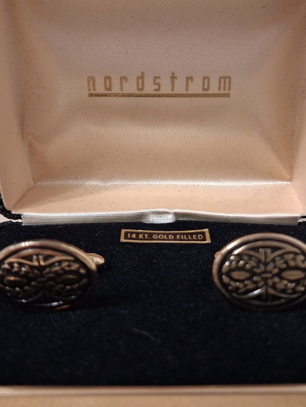 Nordstrom Gold Floral Round Cufflinks
